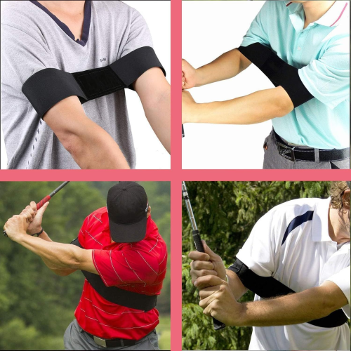 (Black) Golf Swing Hand Motion Corrector & Posture Correction Strap - Improve Your Swing Technique