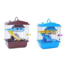 2Pcs Pet Cage Hamster Cottage with Transparent Skylight Double Layer House for Hamster - & Coffe