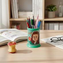 (11.5cm x 8.8cm, Dare to Explore) Foldable PP Pen Holder with Quotes for Students