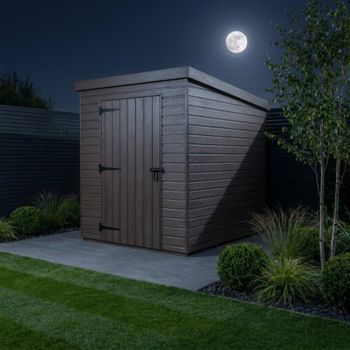 4x6 Pent Composite Shed Tanalised (Single Door, No Windows) 2