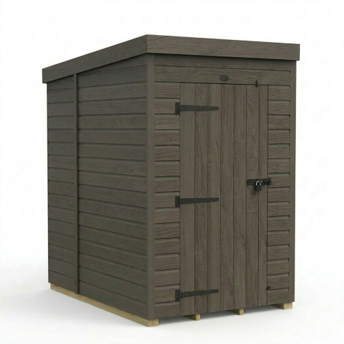 4x6 Pent Composite Shed Tanalised (Single Door, No Windows) 1