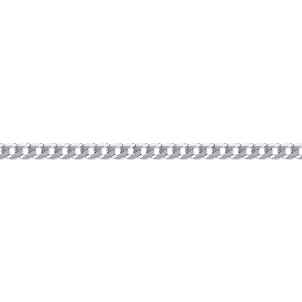 Jewelco London (20) Rhodium Plated Sterling Silver Curb Link Pendant Chain Necklace 1.6Mm - Acn016a