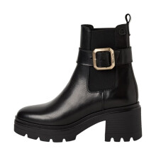 Bottine à Talon Chelsea Cuir Tamaris - Noir