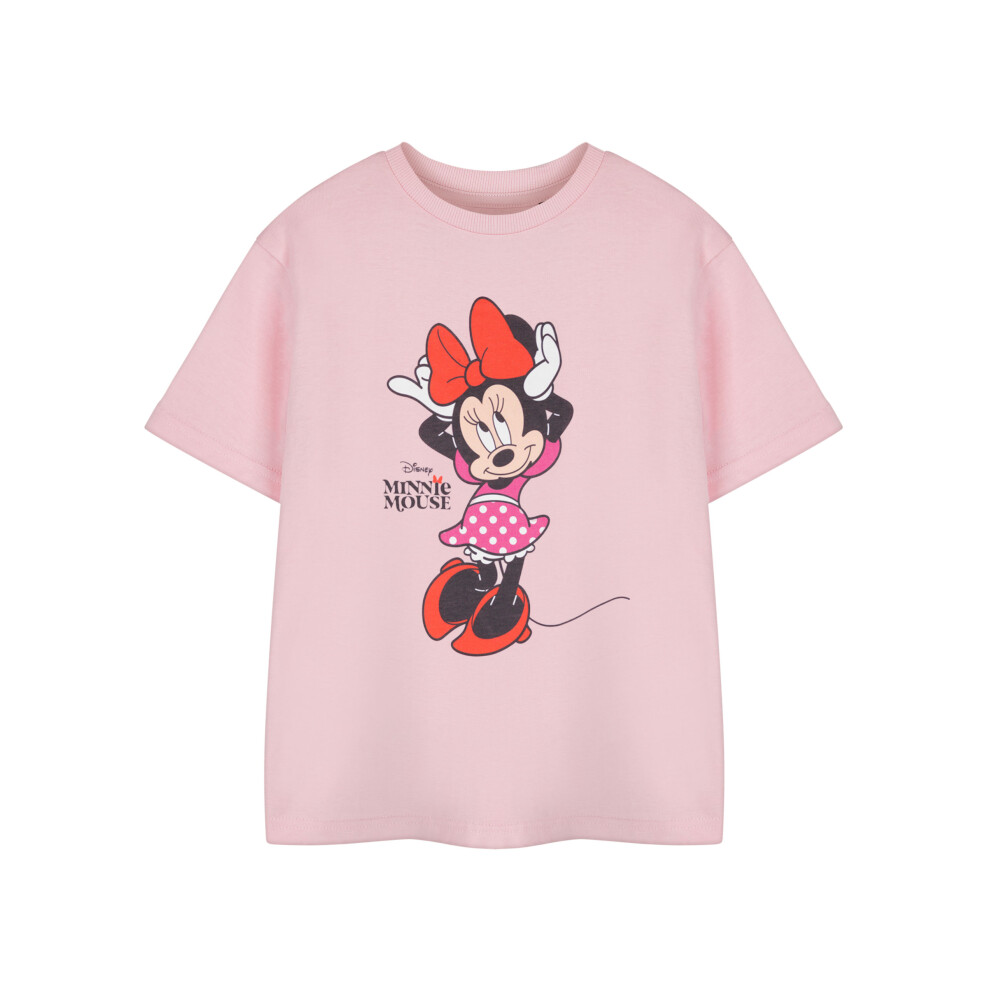 Disney (5-6 Years) Minnie Mouse Short Sleeved T-Shirt (Girls Pink)