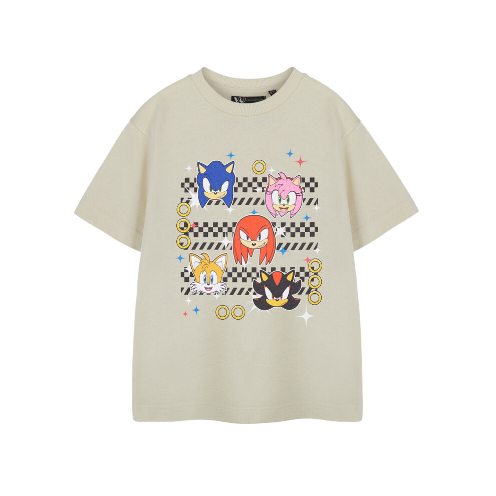 Sonic The Hedgehog (3-4 Years) Short Sleeved T-Shirt (Boys Beige)