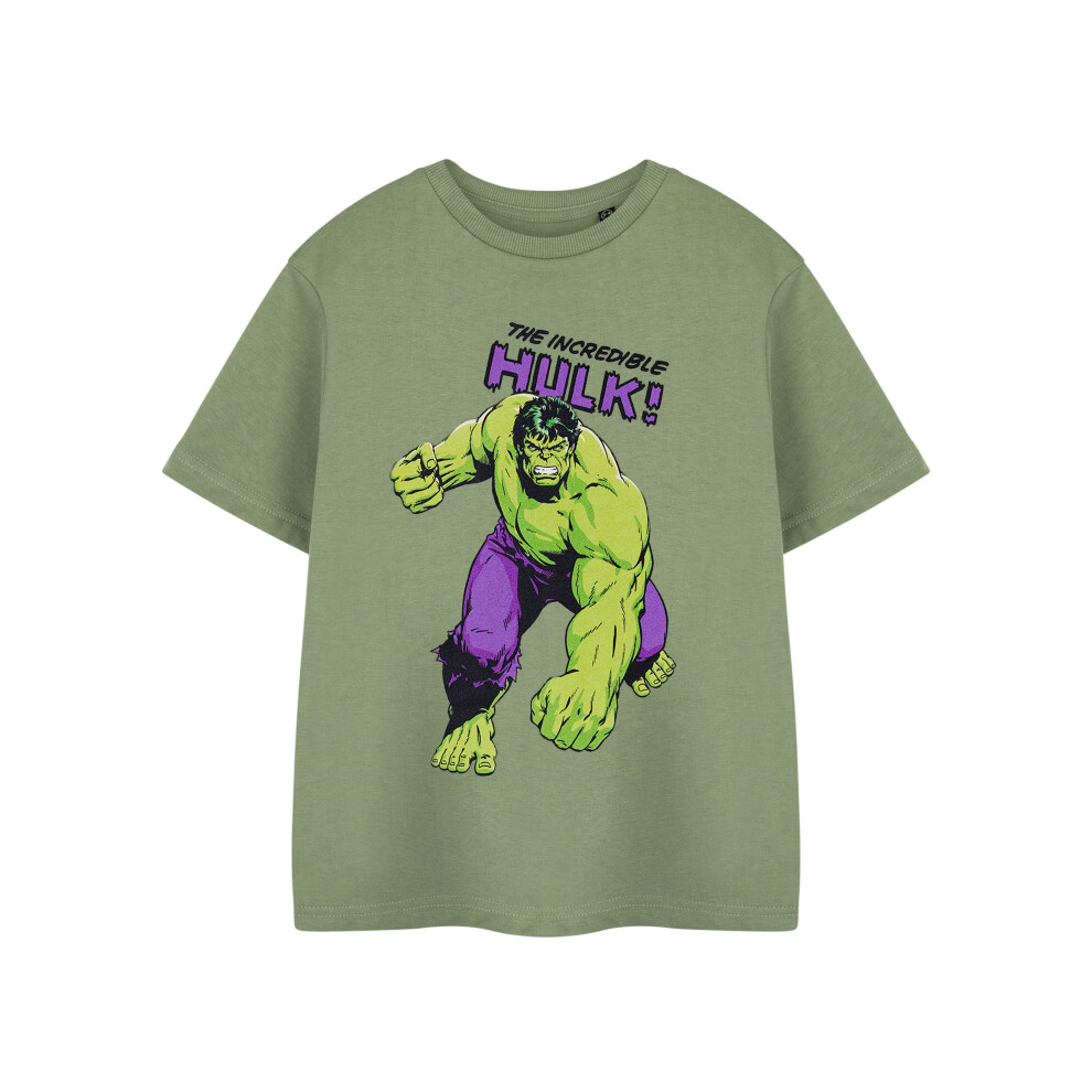 Marvel (11-12 Years) Hulk Short Sleeved T-Shirt (Boys Green)