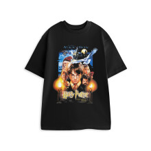 (Large) Harry Potter Short Sleeved T-Shirt (Unisex Black)