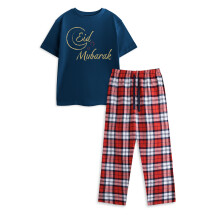 (13-14 Years) Show Me The Merch Short Sleeve Long Leg Pyjama Set (Unisex Kids Blue)