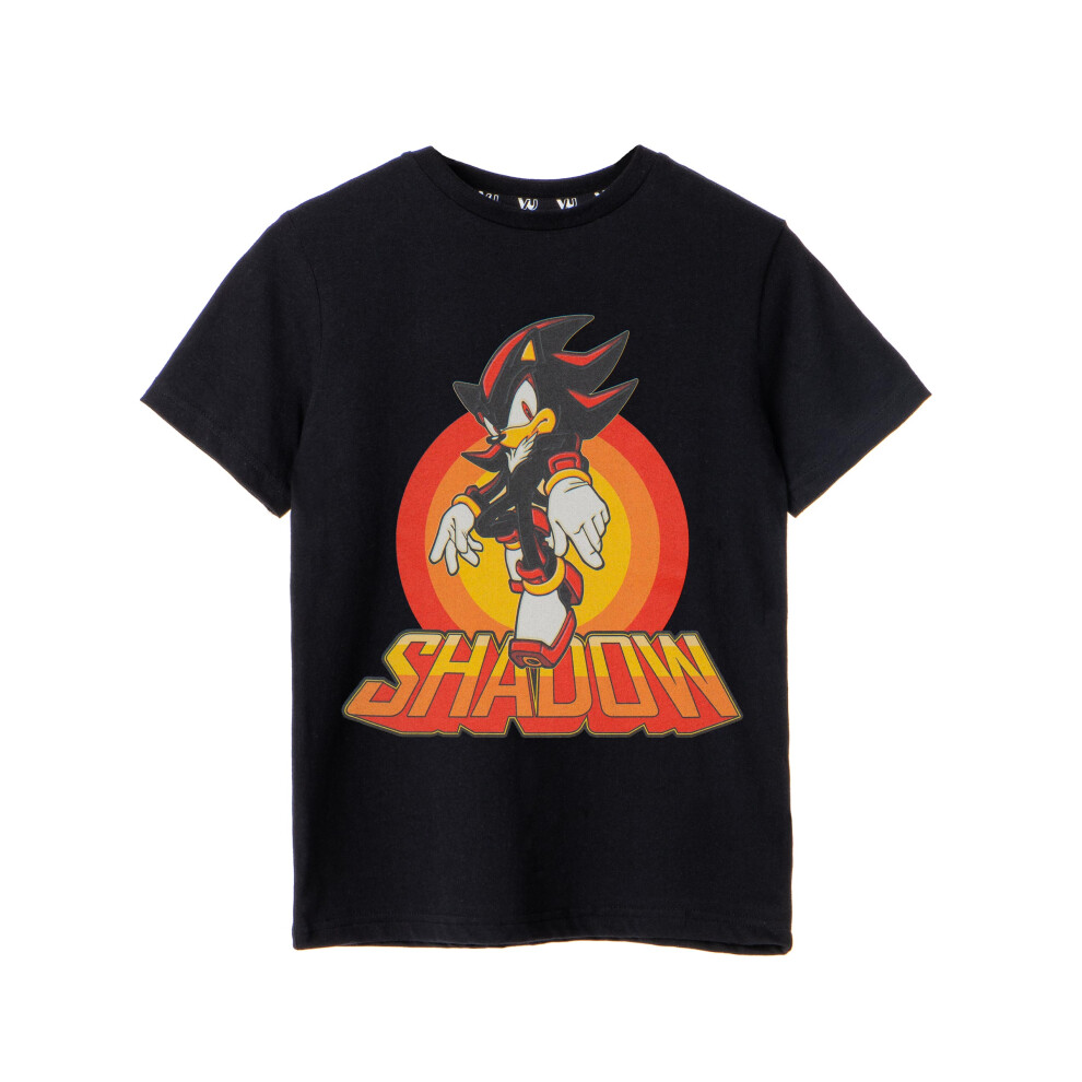 Sonic The Hedgehog (7-8 Years) Short Sleeved T-Shirt (Boys Black)