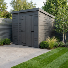 7x4 Pent Composite Shed Tanalised (Single Door, No Windows)