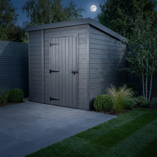 7x4 Pent Composite Shed Tanalised (Single Door, No Windows) 2
