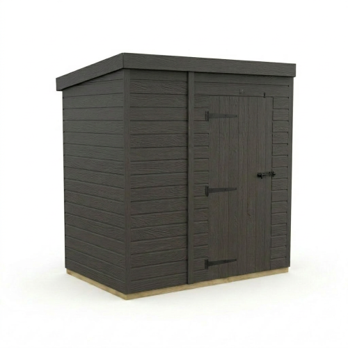 7x4 Pent Composite Shed Tanalised (Single Door, No Windows) 1