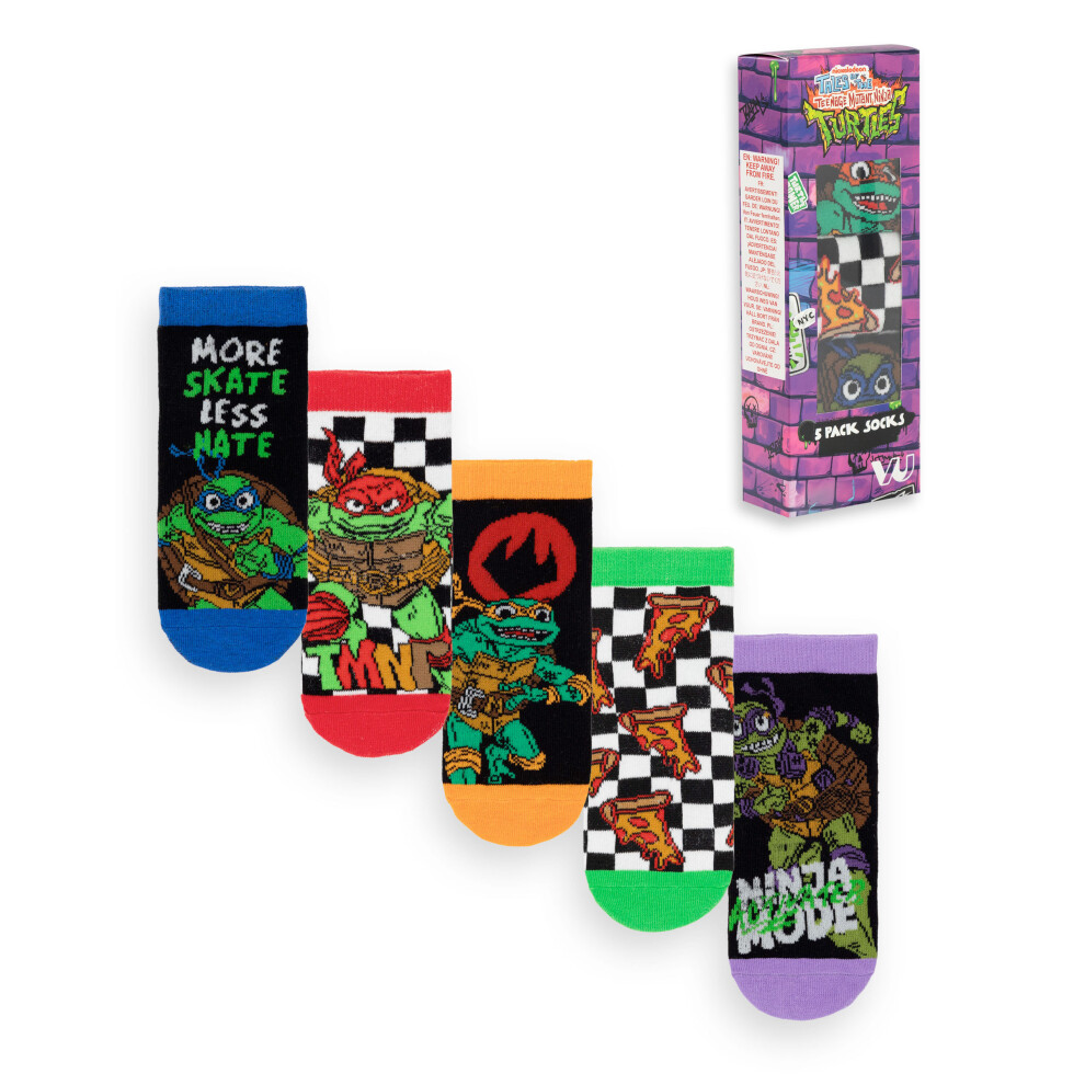 Teenage Mutant Ninja Turtles (6-8.5 Uk Child) Calf Socks Set Of 5 (Boys Multicoloured)