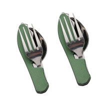 Foldable Camping Utensil Set,Stainless Steel Knife,Fork,Spoon Combo for Outdoor Activities,Compact & Light-Weight