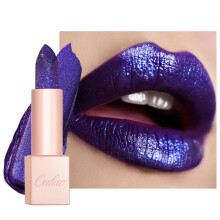 Oulac Shimmer Blauw-Paars Lipstick, Infinity Hoge Glans, Hydraterende Lipkleur met Rozenolie