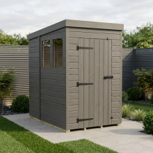 4x7 Pent Composite Shed Tanalised (Single Door, With Windows)