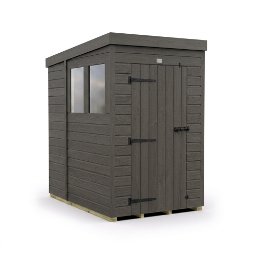 4x7 Pent Composite Shed Tanalised (Single Door, With Windows) 1