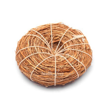 HealthAndYoga Vetiver Wurzel Badeschrubber - Ayurvedischer Duschloofah - Mit Baumwollkordel (Kein Plastik) - Natürlicher Duft