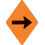 Voss Signs Flecha Horizontal Reflectante Naranja de Plástico 1