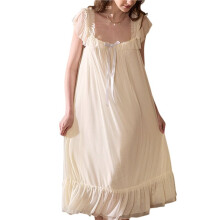 Women'S Sleepwear Lace Nightdress Victorian Vintage Nightgown Loungewear Pajamas Yellow S