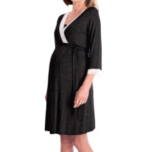 Women'S Maternity Robe Pregnancy Breastfeeding Bathrobes Labor Delivery Nightgowns Black XL