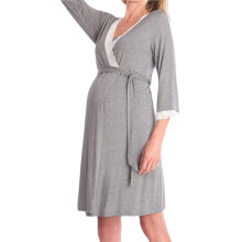 Women'S Maternity Robe Pregnancy Breastfeeding Bathrobes Labor Delivery Nightgowns Dark Gray S