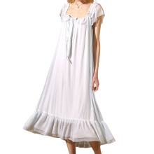 Women'S Sleepwear Lace Nightdress Victorian Vintage Nightgown Loungewear Pajamas L