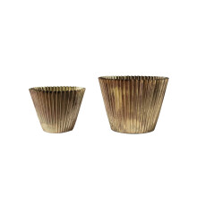 Creative Co-Op 2-teilige dekorative Metall-Blumenkübel, Antikmessing Finish