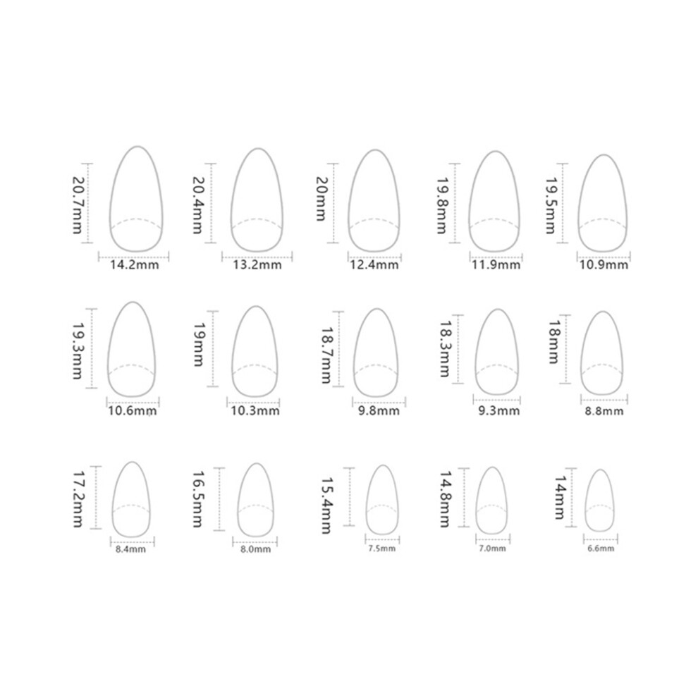 Hue-Grain 30Pcs Brown Short Almond Press-On Nails For Women