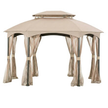 Garden Winds Telo e Rete di Ricambio RipLock 350 per Gazebo Manhattan 10 x 12 Beige