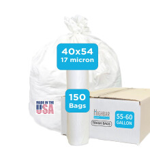 Grand Sac à Déchets - Capacité de 55-60 Gallons, Haute Résistance, Résistant aux Déchirures, Non Parfumé