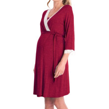 Women'S Maternity Robe Pregnancy Breastfeeding Bathrobes Labor Delivery Nightgowns Wine Red XXL