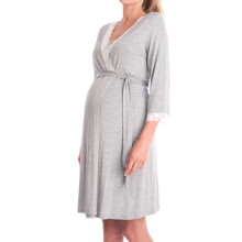 Women'S Maternity Robe Pregnancy Breastfeeding Bathrobes Labor Delivery Nightgowns Light Gray L
