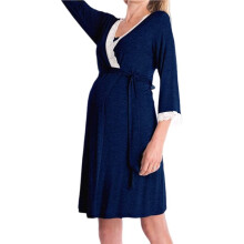 Women'S Maternity Robe Pregnancy Breastfeeding Bathrobes Labor Delivery Nightgowns Dark S