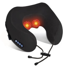 Yincook Electric Neck Massager,Portable Heated Kneading Massage Cushion Pillow,Rechargeable Shoulder Neck U-Shaped Massage Shiatsu,for Pain Relief at