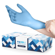 Gants Jetables Nitrile Bleus Hand-E Touch X Petit 100 Compte - Sans Latex, Médical, Alimentaire