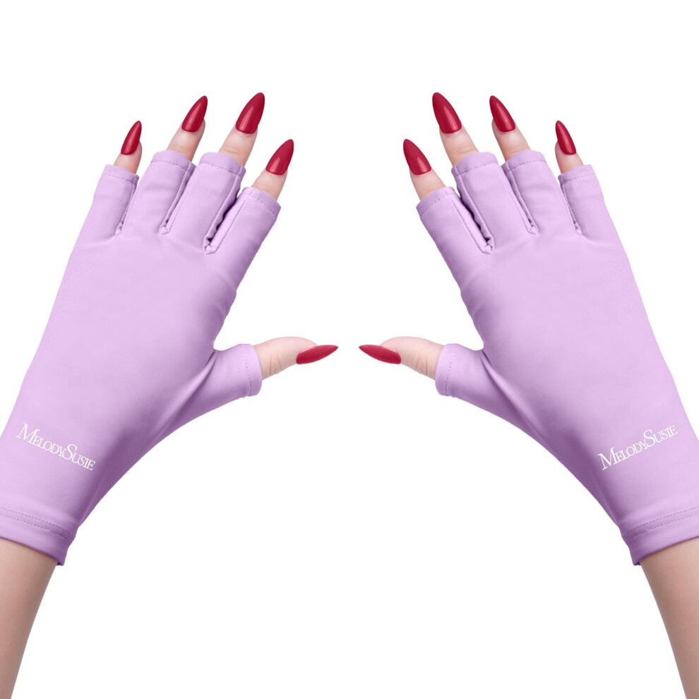 Melodysusie Uv Gloves For Gel Nail Lamp, Professional Upf50+ Uv Protection Gloves For Manicures, Nail Art Skin Care Fingerless Anti Uv Glove Protect H