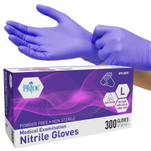 Gants médicaux jetables en nitrile MED PRIDE, lourds, sans poudre ni latex, ambidextres, non stériles, bleus, taille M, 300 unités