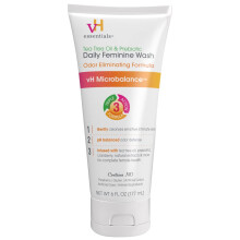 vH essentials, Gel Douche Féminin Équilibré pH, Huile d'Arbre à Thé & Prébiotique, 6 Fl Oz, (Pack de 1) 54306 Clear