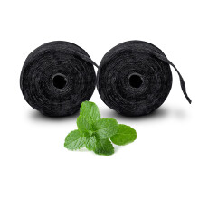 Fil dentaire Xlent extensible au charbon actif, cire naturelle Ă base de xylitol (Menthe, Pack de 2)