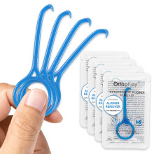 Outil de retrait Aligneur Transparent OrthoKey - Retireur Invisalign pour appareils dentaires invisibles, Bleu (4-Pack)