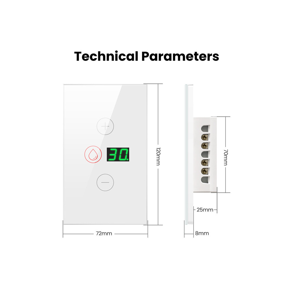 (Eu-) 400W Tuya Wifi Water Heater Boiler Touch Switch, Compatible With Alexa & Google Home, For Eu/Us Black 113121466393