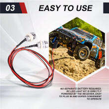 2PCS 2LED LED Light Headlights Taillight 8mm for Hsp Redcat Rc4wd Axial Scx10 D90 RC Car Crawler