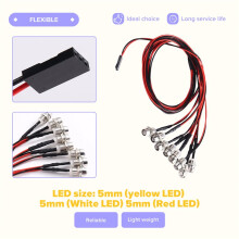2PCS 8LED LED Light Headlights Taillight for Hsp Redcat Rc4wd Axial Scx10 D90 RC Car Crawler