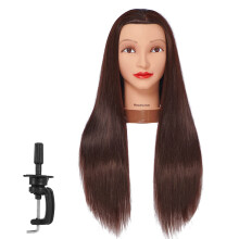 Headwinn Mannequin Head with 26"-28" Synthetic Hair for Cosmetology Training (Brown)