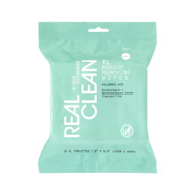 Real Techniques Real Clean XL Makeup Removing Wipes, Hydrating Facial Wipes, Infused With Hyaluronic Acid, Dual-Usage Cleansing Wipes Repair Skin & Ge