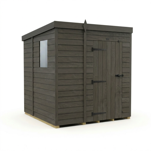 5x6 Pent Composite Shed Tanalised (Single Door, With Windows) 1