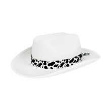 Chapeau imprimé vache équestre, couvre-chef doux à la mode-Blanc