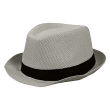 Chapeau de soleil d'été Fedora à bord court,-Gris clair