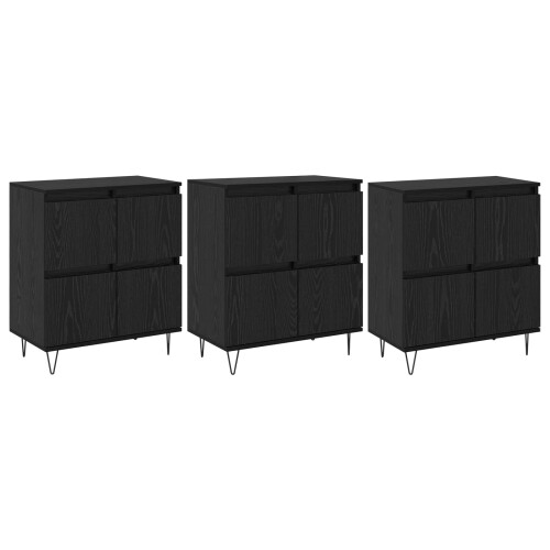 VidaXL vidaXL Sideboards 3 pcs Black Oak 1